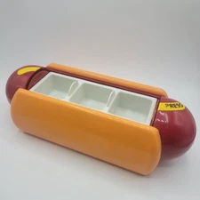 Vintage Hot dog condiment holder Ketchup , Mustard, Relish Fun-damental 1999