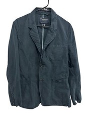 American Eagle Outfitters Medium Black Pinstripe Casual Two-Button Blazer Retro