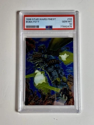 1996 Star Wars Finest #34 Boba Fett PSA 10 Gem Mint {FIRST CHROME CARD}