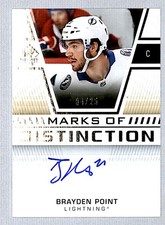 Brayden Point 2019-20 SP Authentic Marks of Distinction Auto /25 #MD-BP Tampa