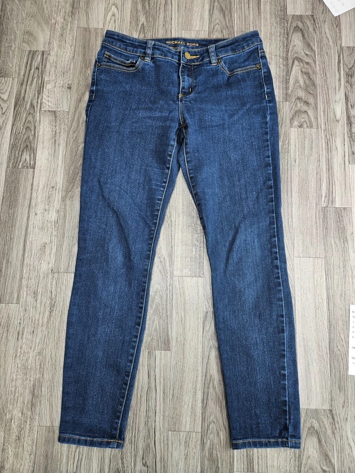 Pantalones de mezclilla ajustados azules Michael Kors para mujer talla 4 Foto 2 de 4
