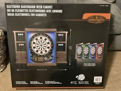 Barrington Electronic Dartboard with Cabinet, LED Lights with 12 Soft-Tip Darts