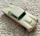 LESNEY MATCHBOX #75 FORD THUNDERBIRD WHITE & CORAL, GRAY WHEELS, GREAT CONDITION