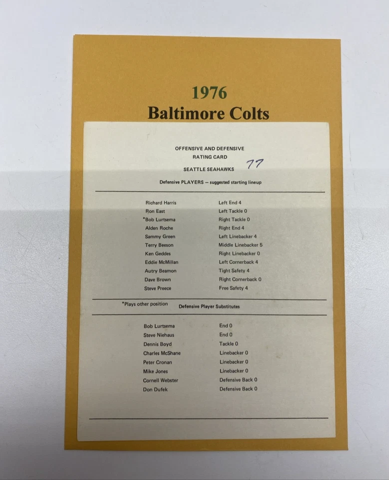 1981 Strat-O-Matic Football LARGE Printed Storage Envelopes - Image 3 of 3