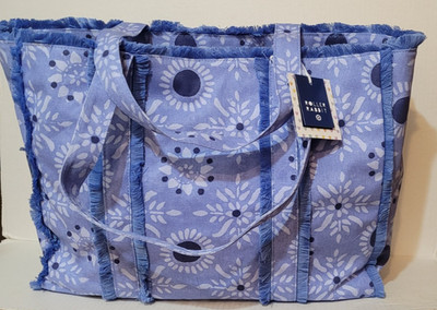 Roller Rabbit x Target Blue Star Medallion Fringe Canvas Tote Bag