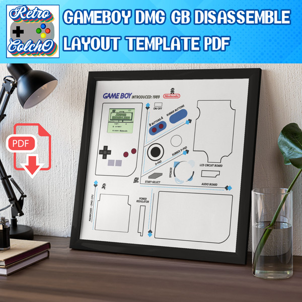 Download GAMEBOY DMG Controller Disassemble Layout Template PDF format