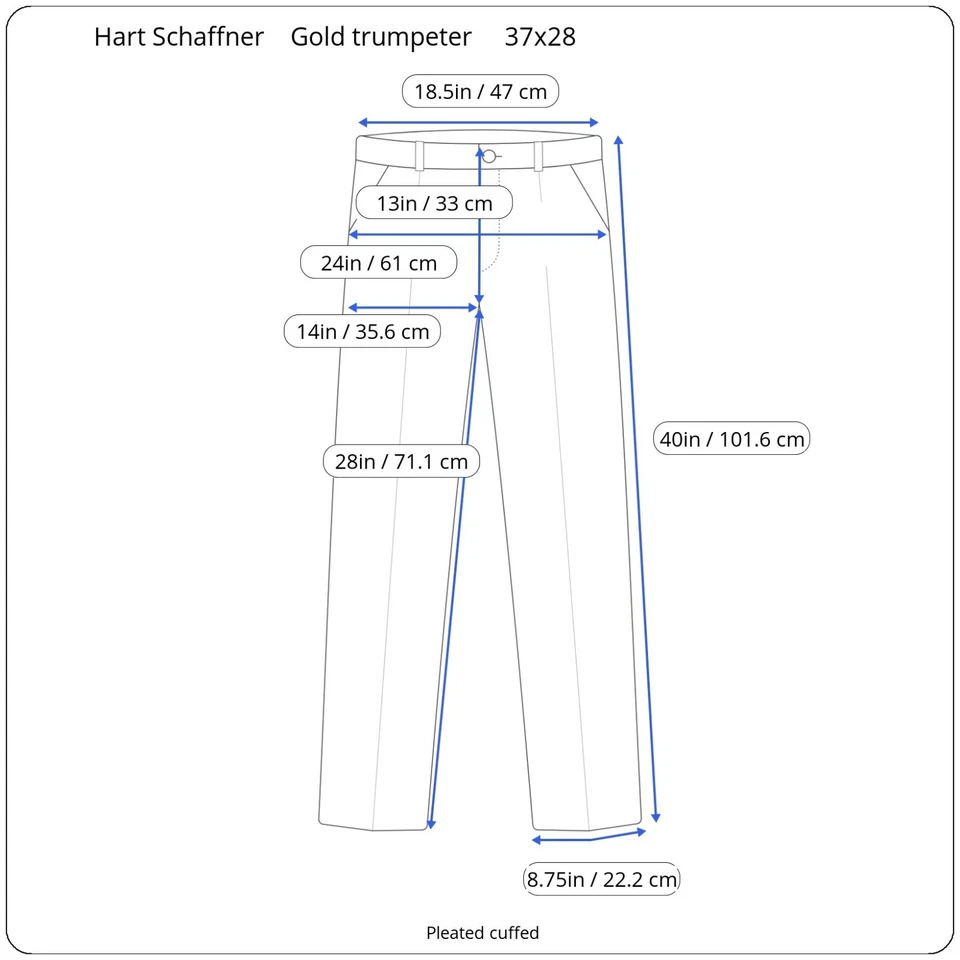 Traje Hart Schaffner Marx 46r 37x28 Trompetista Dorado Rayas Negras Foto 3 de 4