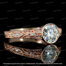 2 Ct Round Lab Created Diamond Women Danity Wedding Ring 14K Rose Gold Over