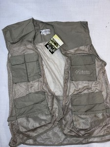 Vintage Columbia multi-pocket mesh fishing vest NWT