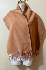 Authentic Fendi 100 Wool Brown 28'' x 12'' Scarf Excellent- Almost 0 Plz. Read