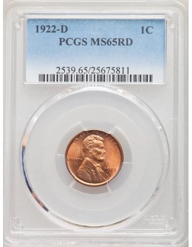 1922 D 1 CENT - MS 65 RD - PCGS