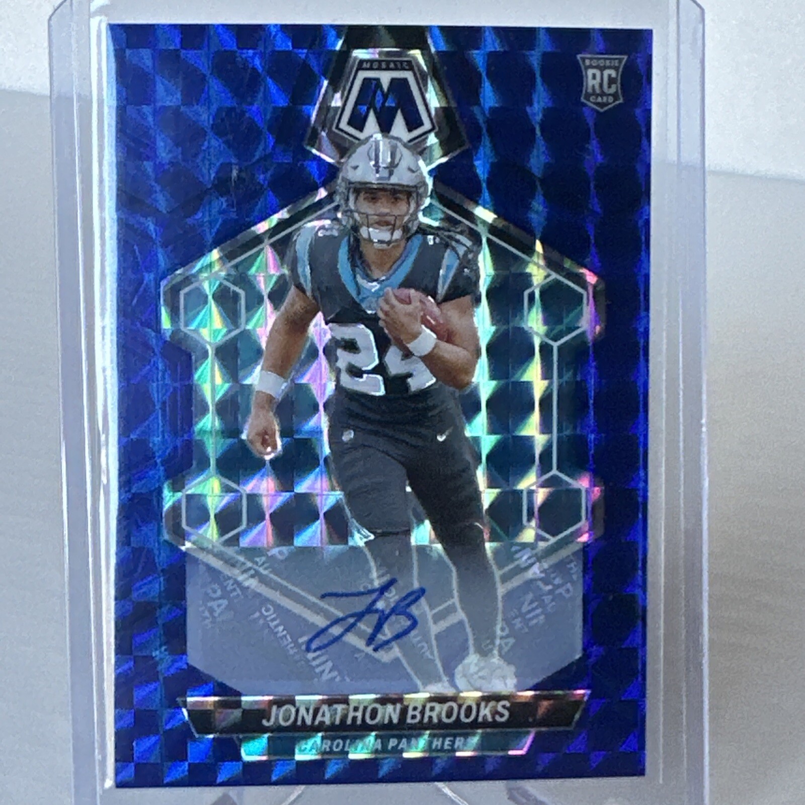 2024 Panini Mosaic - Rookie Auto Mosaic Blue Prizm #345 Jonathon Brooks /99