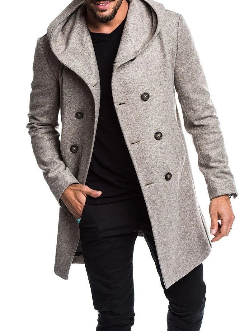 Saco abrigo largo moda Chaqueta de lana marca Para Hombre |