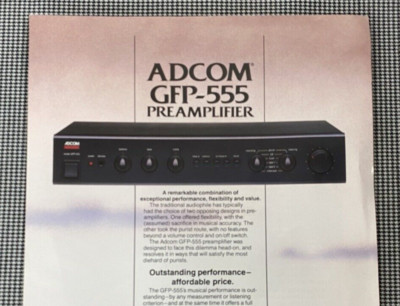 ADCOM GFP-555 PREAMP ORIGINAL AD INFO BROCHURE J0678