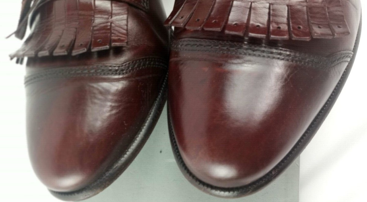 Vintage Bally Mens Kiltie Maroon Burgundy Loafers Dress Shoes Size 10 D Men main image 4