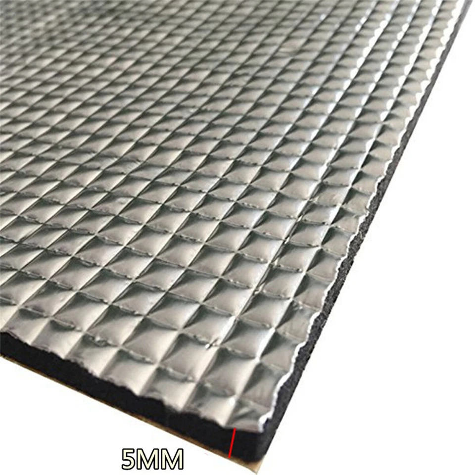 PE Aluminum Soundproof Insulation Cotton Heat Shield Mat For Car Engine Hood 5mm - Imagem 3 de 4