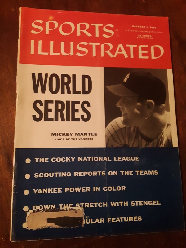 SPORTS ILLUSTRATED 1956 MICKEY MANTLE HOPE OF THE YANKEES WORLD SERIES Ex