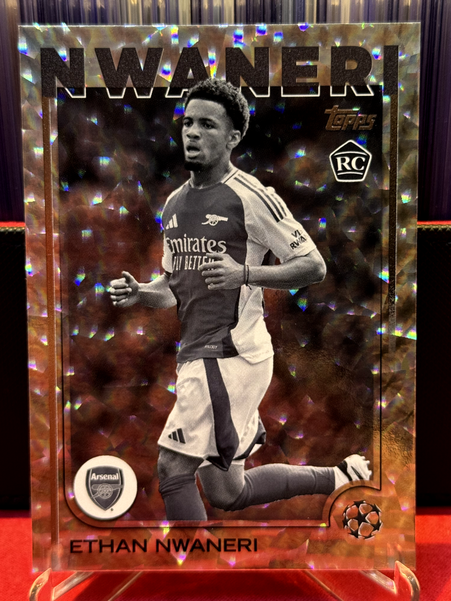 2024-25 Topps UCC Flagship Ethan Nwaneri Arsenal RC Black and 