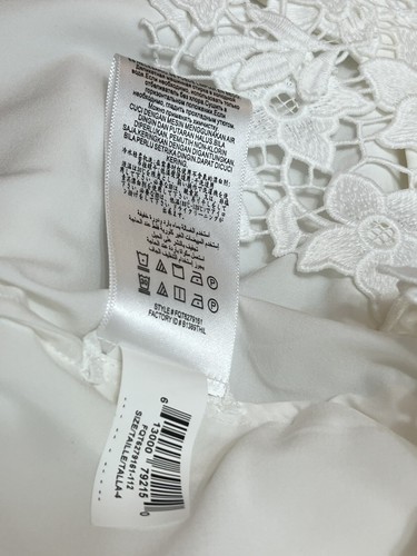 BCBG Maxazria Off White Lace Spaghetti Strap Bodycon Mini Dress Size 4 - Picture 16 of 16