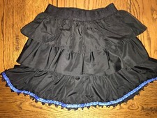 Ralph Lauren Black Tiered Skirt Girls EUC Blue Trim on Hem Size 6X