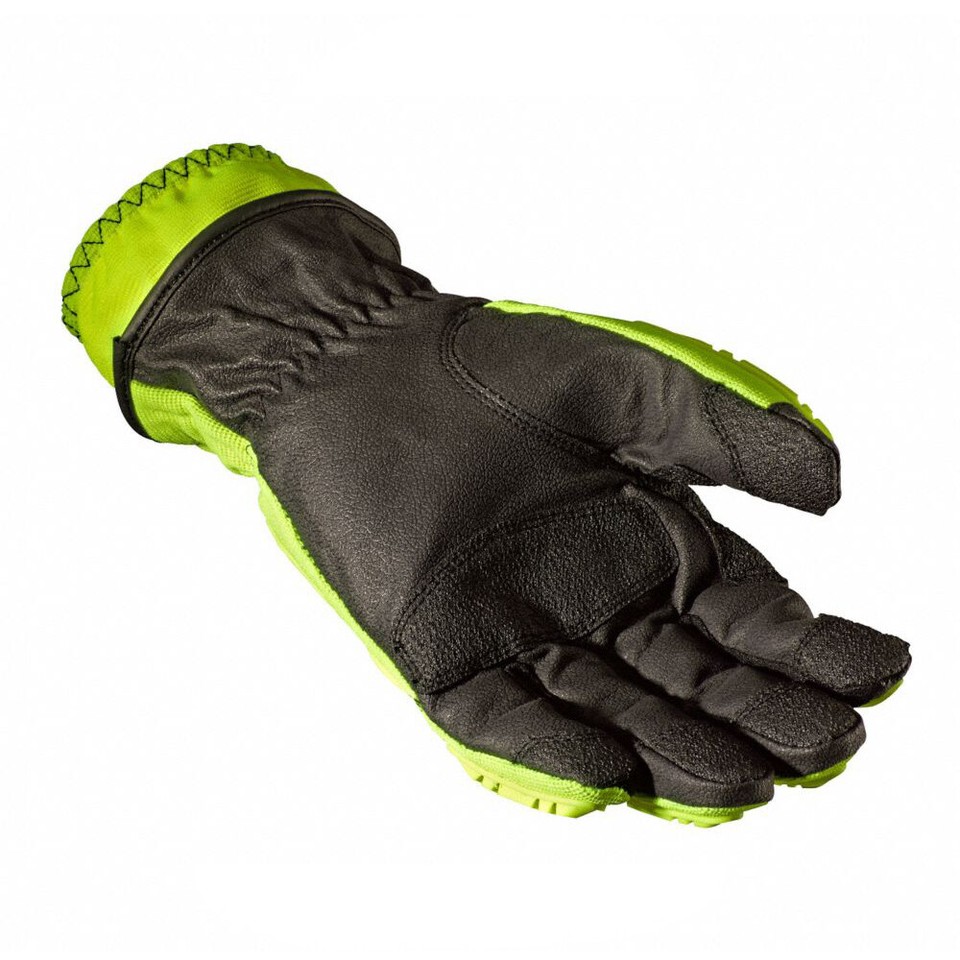 Gants De Secours Ansell 46-551 - Taille L, Haute Visibilité Jaune, Poignet Noir, Protection Renforcée