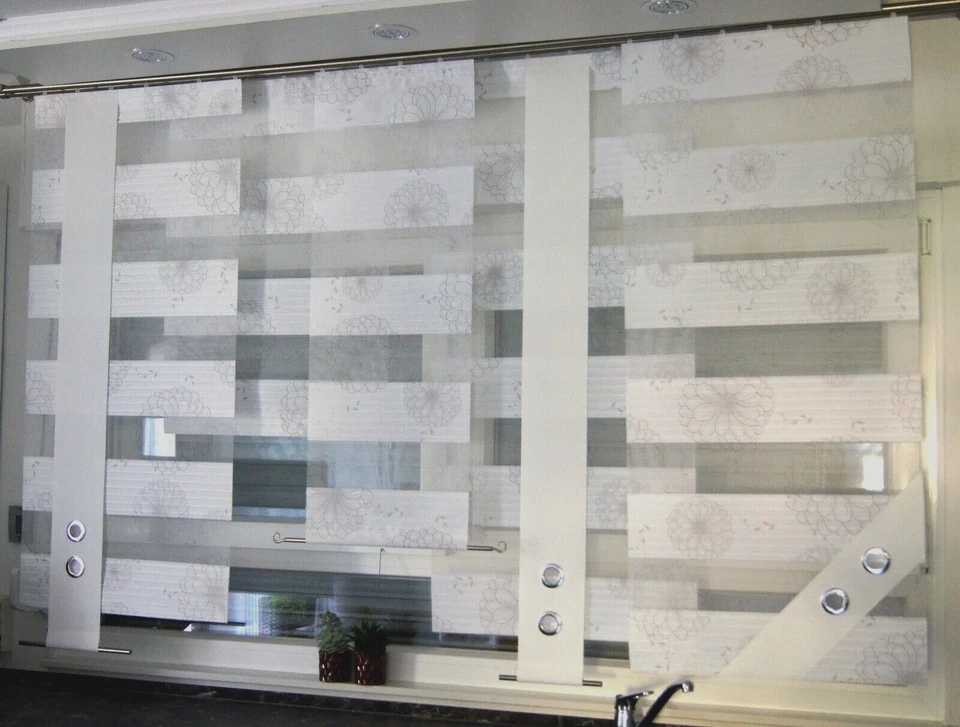 Flächenvorhänge Flächenvorhang Schiebegardine Gardinen Schiebevorhang Set luxus - Bild 4 von 4