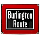 VINTAGE BURLINGTON NORTHERN RAILWAY PORCELAIN SIGN GAS OIL TRAIN STATION PACIFIC