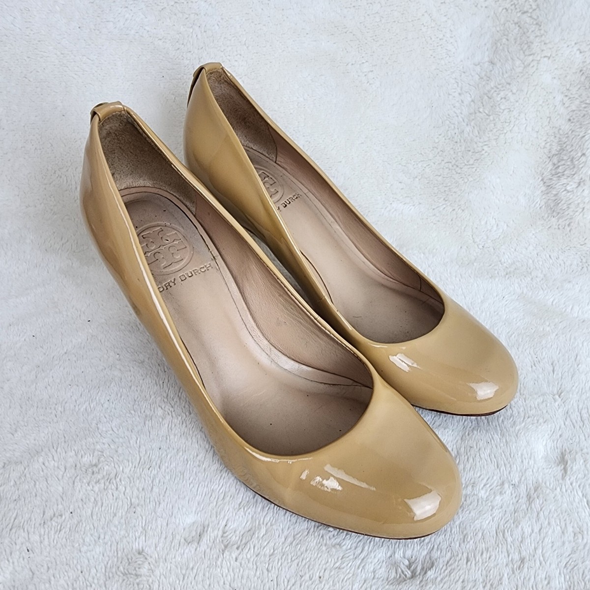 Tory Burch Yellow Patent All Leather Slip On Stilleto Mid
