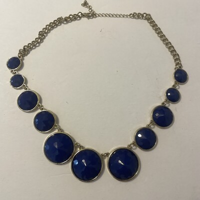 Express Blue Bubble Statement Necklace Medallion Costume Jewelry NEW - FREE SHIP