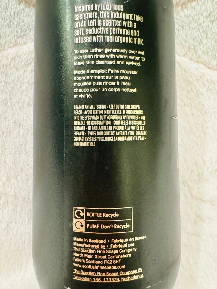 THE SCOTTISH FINE SOAPS CO Au Lait Crema de Ducha de Cachemira + Loción Corporal de Vainilla Foto 3 de 4