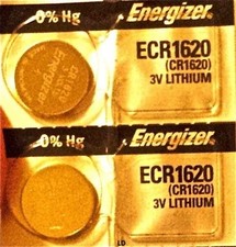 Energizer ECR1620 CR1620 DL1620 Lithium3V Battery 2piece New Authorized Seller