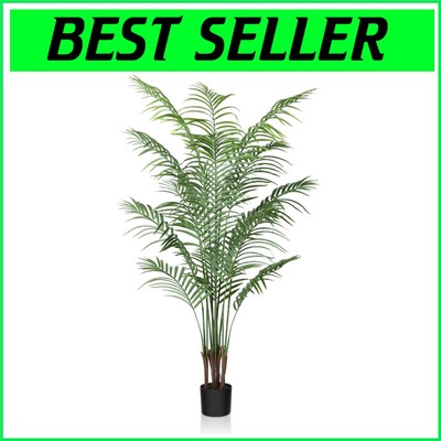 Realistic 5.5Ft Areca Palm Tree - Sturdy, Low-Maintenance Indoor & Outdoor Decor