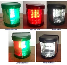 MARINE BOAT NAVIGATION LIGHtS 5 PCS LED STARBOARD, PORT, MASTHEAD, STERN  & BOW 