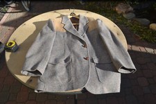 PENDLETON Vintage Sport Coat Jacket Western Style Suede Yoke Wool Herringbone 44