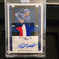 2022 Panini Three and Two Cristian Hernandez Lone star patch Auto RC #4/10