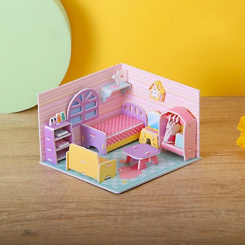 Cute Cardboard 3D Room Cardboard Model Toys Room Model Craft Toy Fun Decorative. - 第 15/16 張圖片