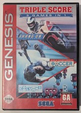 Triple Score: 3 Games in 1 Sega Genesis Cleaned and Tested Working no manual