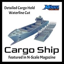 Container Ship Model – FeederMax – Waterline Cut – N Scale – Gray
