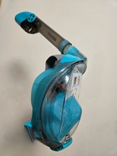 Full Face Snorkel Mask w/ Dry Top System Foldable NEW Snorkle Gray/Green L/XL