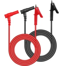 Multimeter Test Leads 2Pcs 3Ft 14AWG 1000V Banana Plug Alligator Clips Fluke Use