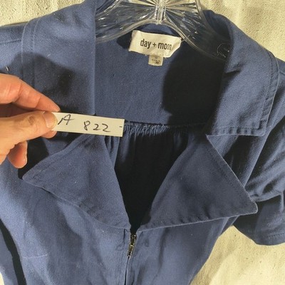 Day + Moon Women's Size Small Navy Blue Zip Up Belted Romper