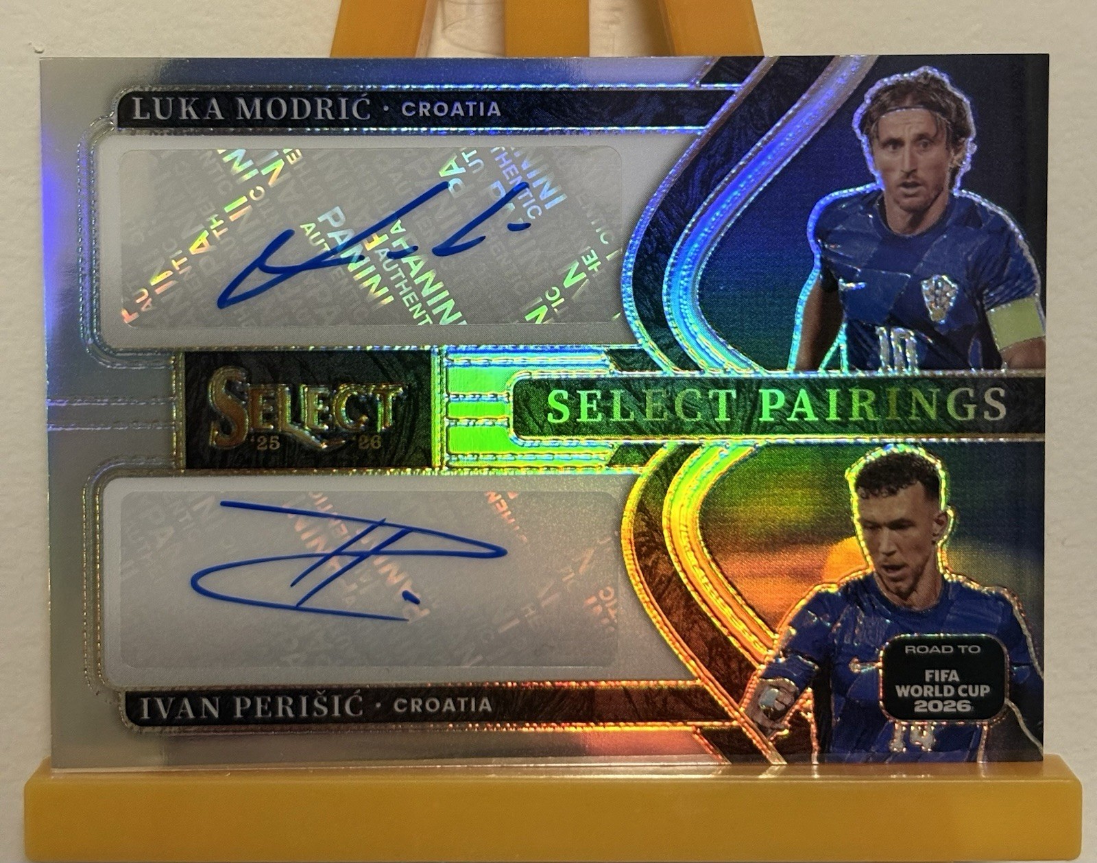2025-26 Panini Select FIFA World Cup Pairings Auto Luka Modric Ivan Perisic 🔥📈