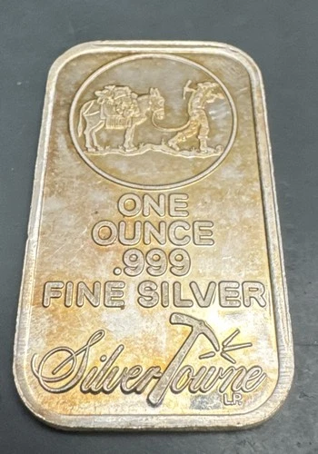 SilverTowne 1 oz .999 Fine Silver Bar 1 Ounce Silver Bullion Toning * See Photos