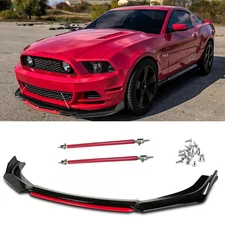 NEW For Ford Mustang GT Front Bumper Lip Spoiler Splitter + Strut Rods