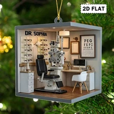 Custom Eye Doctor Ornament, Optometry Clinic 2D Acrylic Decoration Optometrist