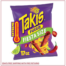 Takis Fuego 17 oz Fiesta Size Bag, Hot Chili Pepper  Lime Flavored Extreme