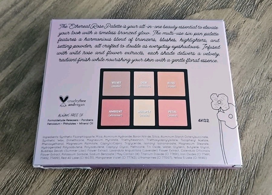 WINGME Ethereal Rose Face and Eyeshadow Palette Light-Medium NIB