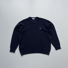 Lacoste Women  s Vintage Wool/Acrylic Knit Sweater Navy Size 5 Made In France 90s