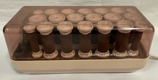 Vtg Clairol KF-20 Custom CareSetter Hot Rollers Velvet Curlers & Clips (A8)