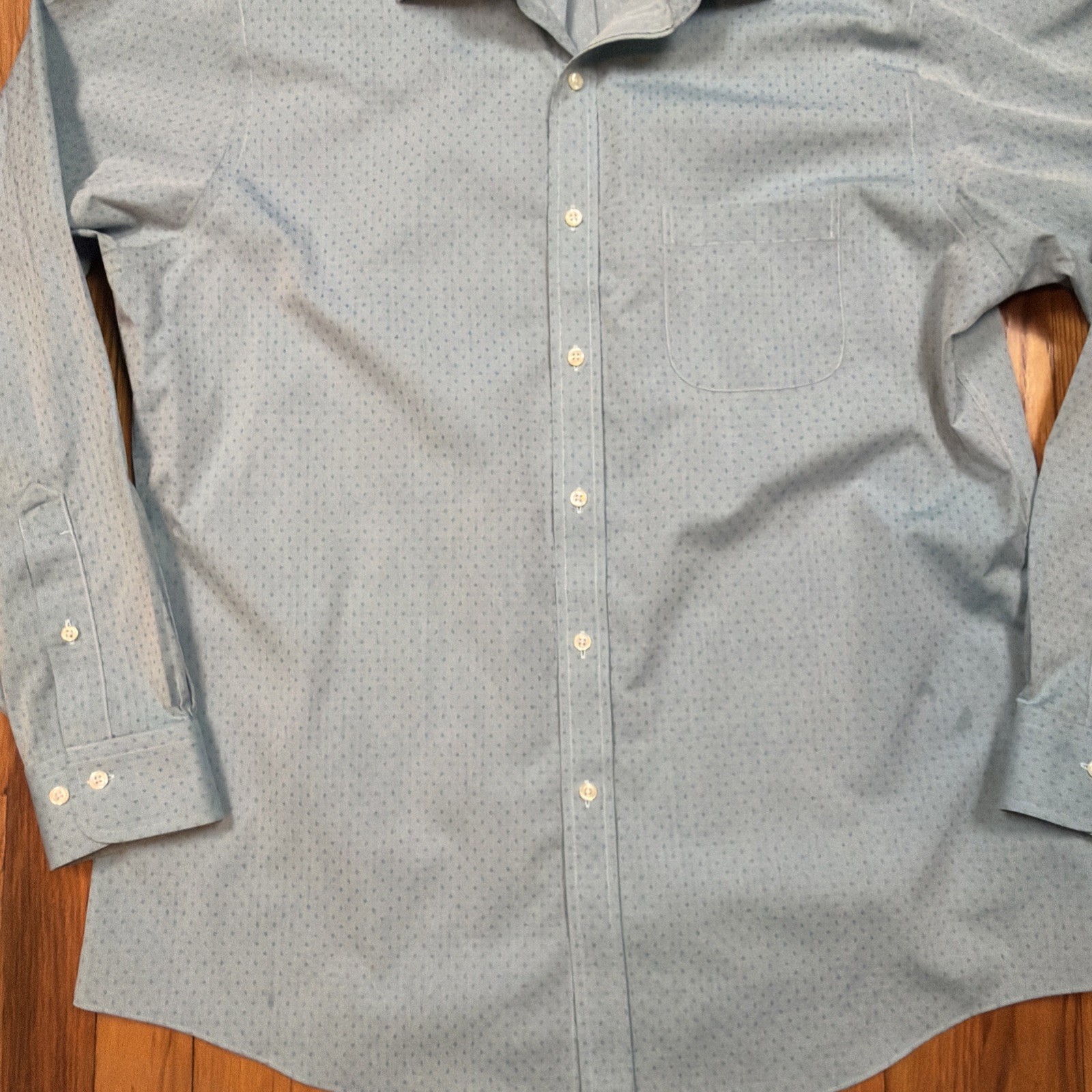 Brooks Brothers Regent Shirt Mens 16.5 4/5 Non Iron All Cotton Spread Blue thumbnail 14